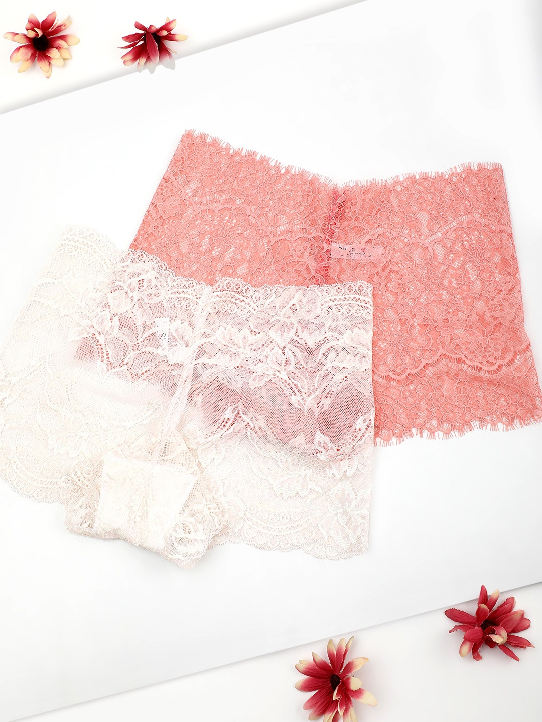 

LULU & SKY Pack Of 2 Self Design Boy Shorts Briefs, Pink