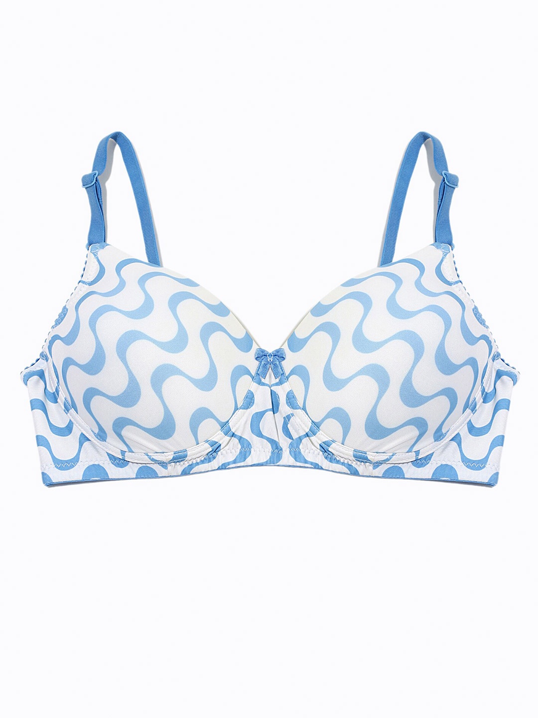 

LULU & SKY Abstract Printed Medium Coverage T-shirt Bra With All Day Comfort, Blue