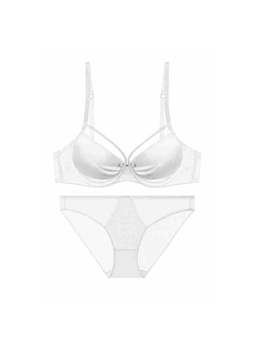 

LULU & SKY Two-Tone Lingerie Set, White
