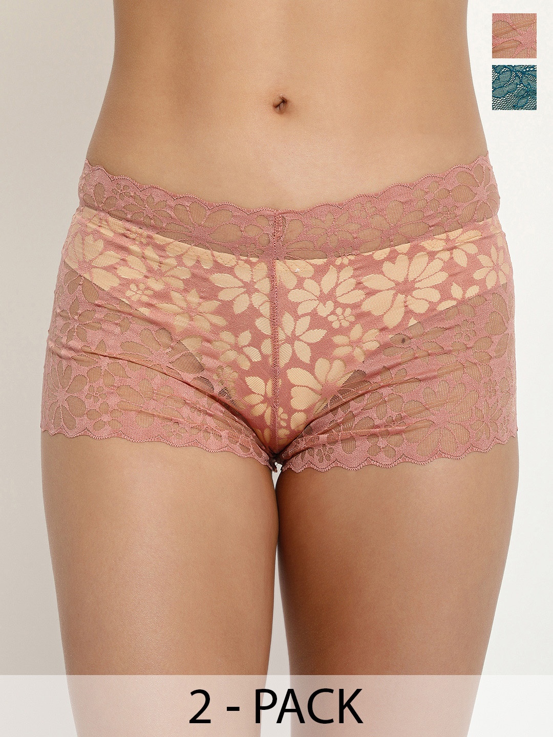 

LULU & SKY Pack Of 2 Self Design Hipster Briefs, Red