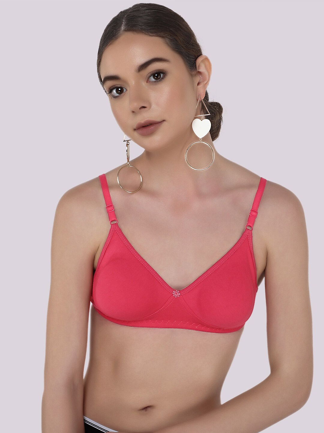 

LULU & SKY Medium Coverage Non Padded Everyday Bra With All Day Comfort, Coral
