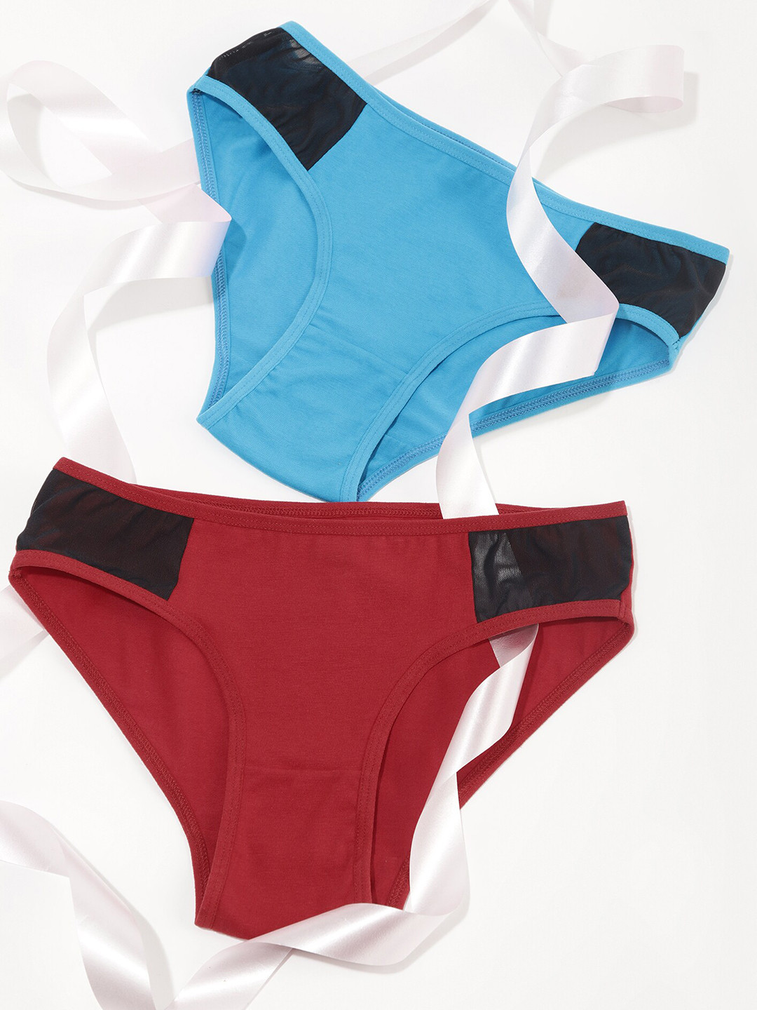 

LULU & SKY Pack Of 2 Colourblocked Hipster Briefs SSPNC2-178-BLUE AND RED