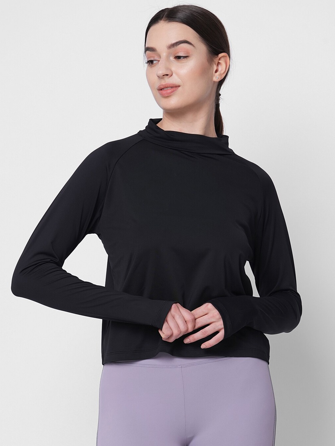 

Fitkin High Neck Top, Black