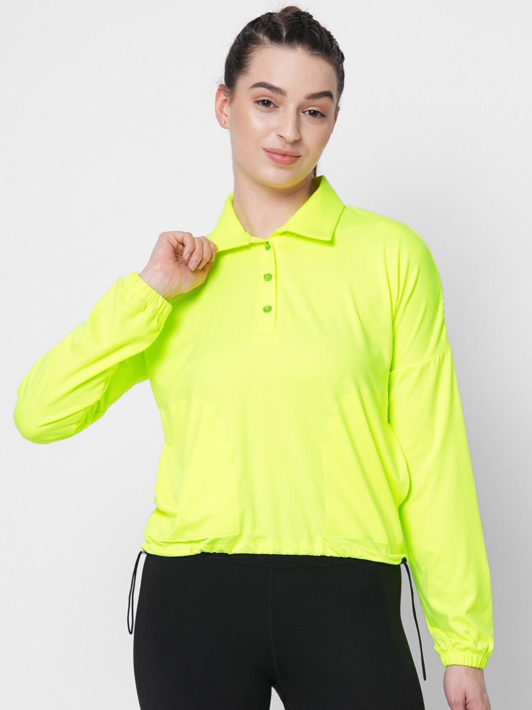 

Fitkin Anti Odour Polo Collar T-Shirt, Fluorescent green