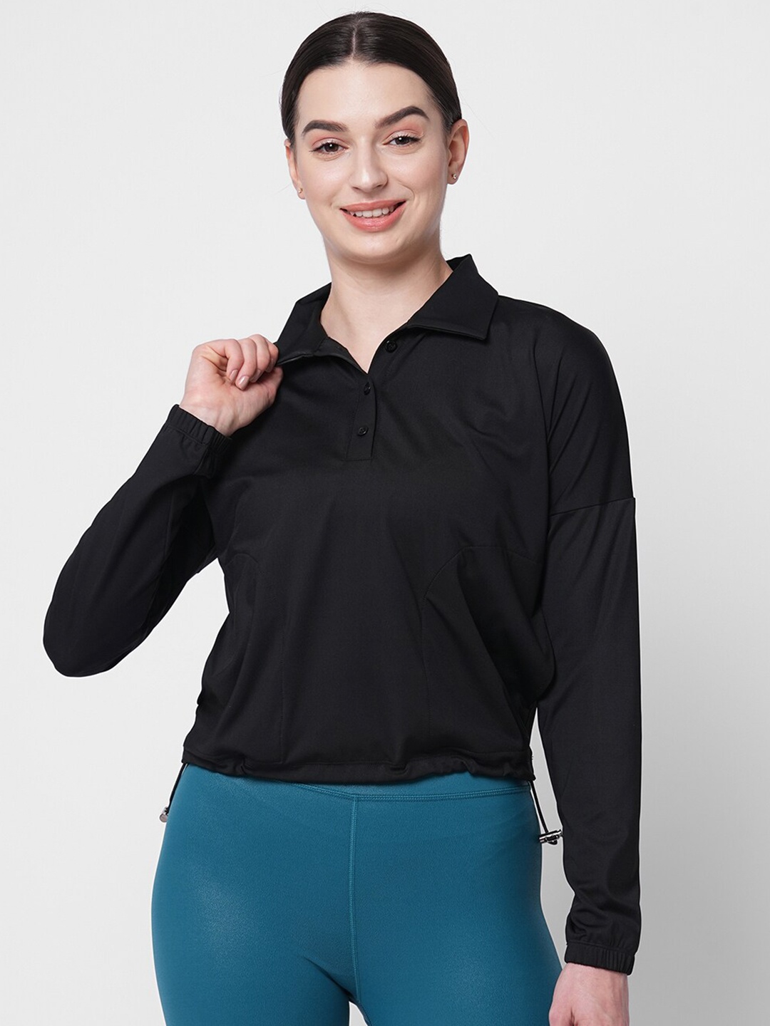 

Fitkin Anti Odour Polo Collar T-Shirt, Black