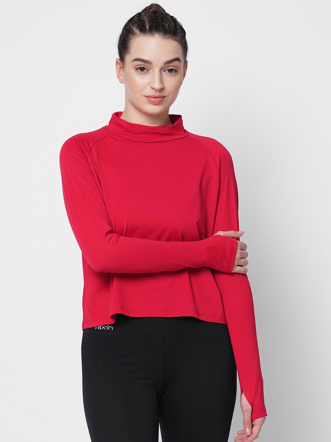 

Fitkin High Neck Top, Red