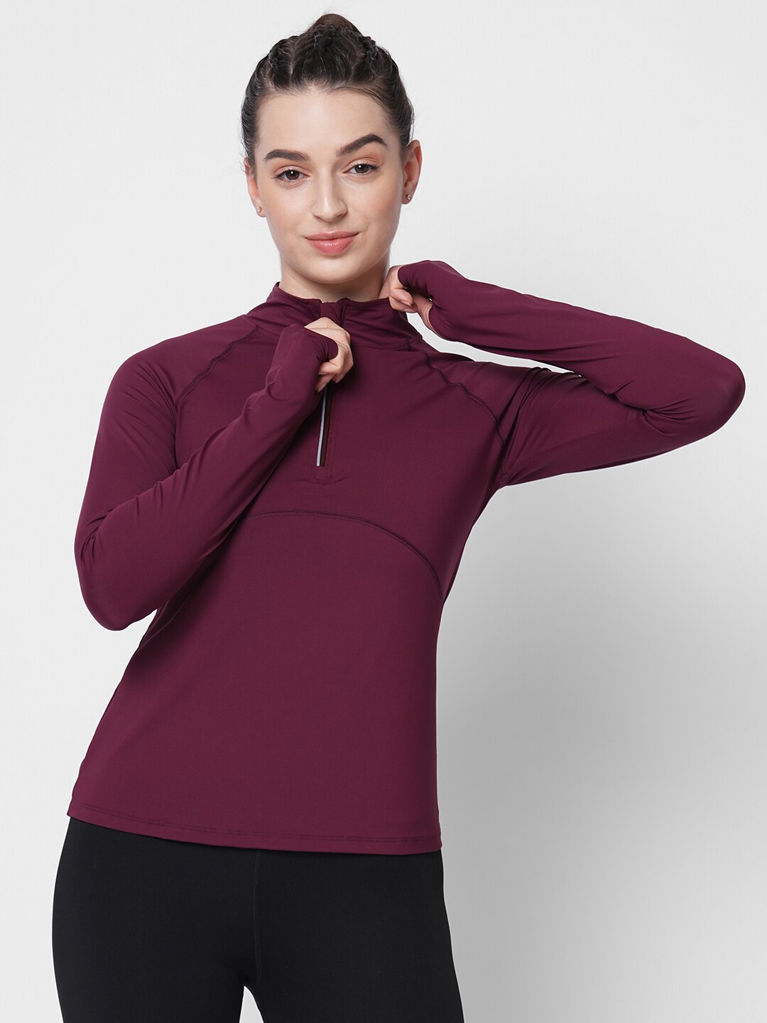 

Fitkin Anti Odour High Neck T-Shirt, Maroon