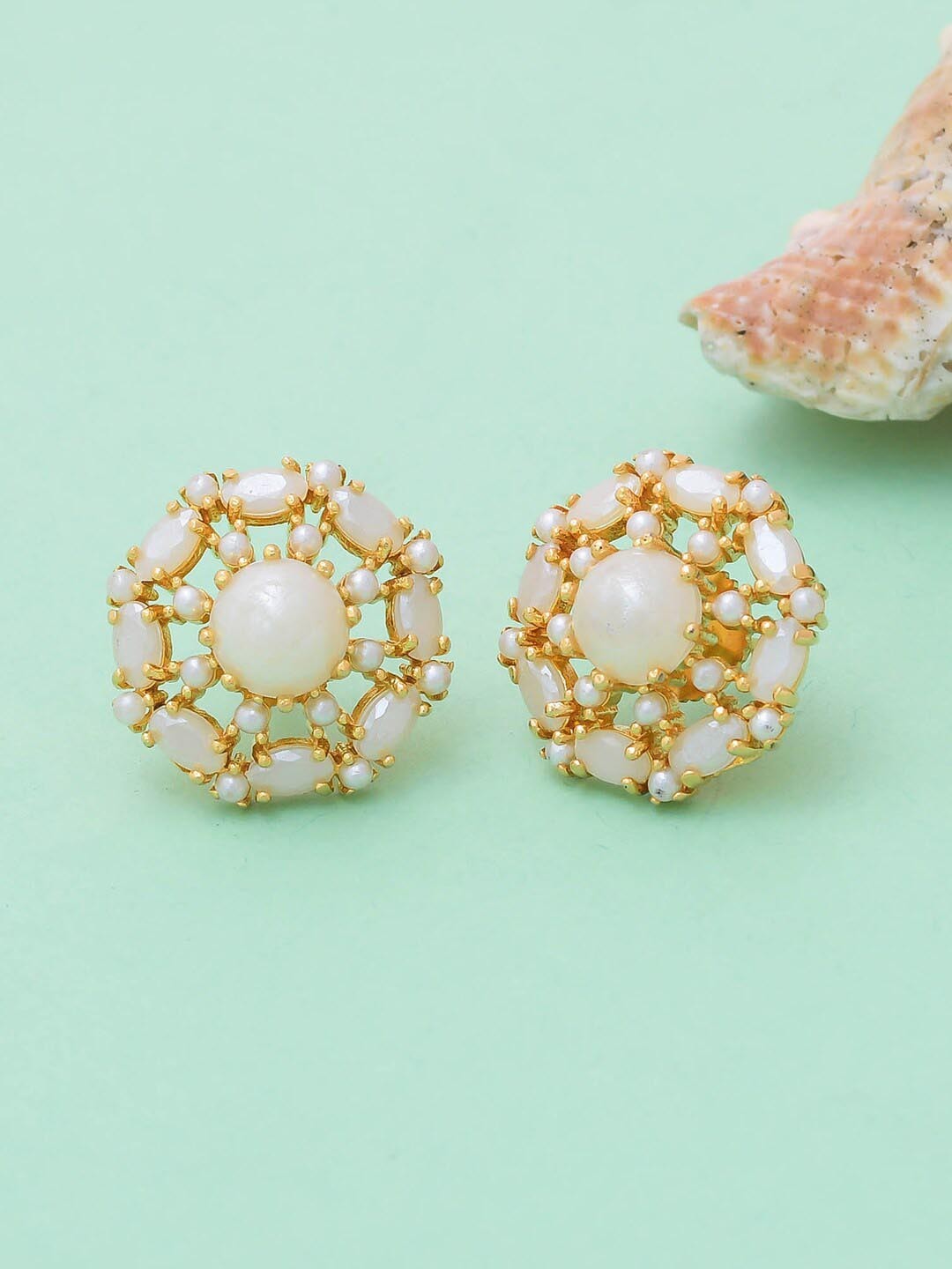 

Voylla Gold-Plated Studs Earrings