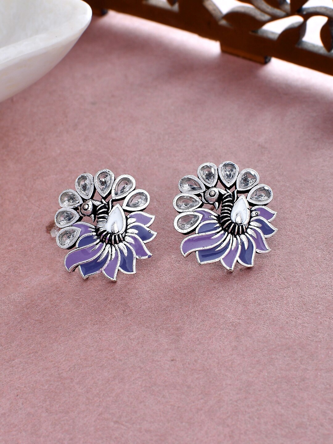 

Voylla Silver-Plated Stud Earrings
