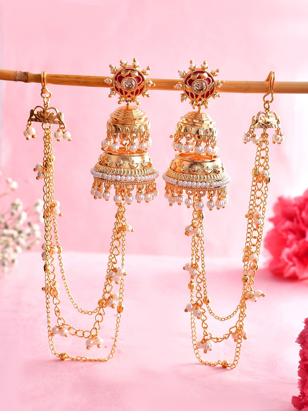 

Voylla Gold-Plated Contemporary Jhumkas