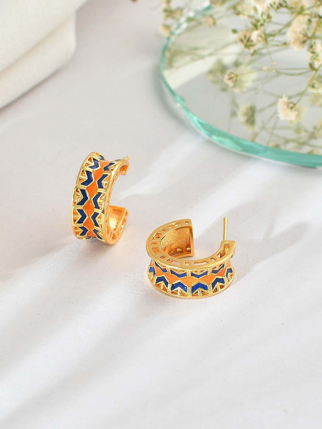 

Voylla Gold Plated Half Hoop Earrings