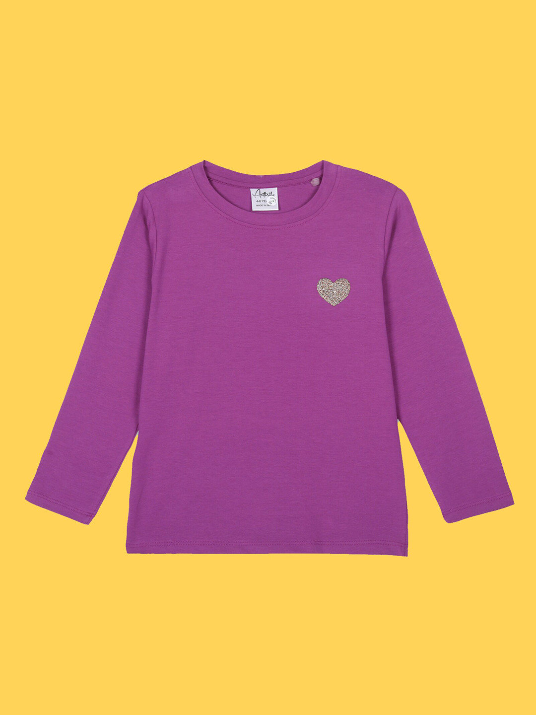 

Anthrilo Girls Long Sleeves Comfort Fit Cotton T-shirt, Purple