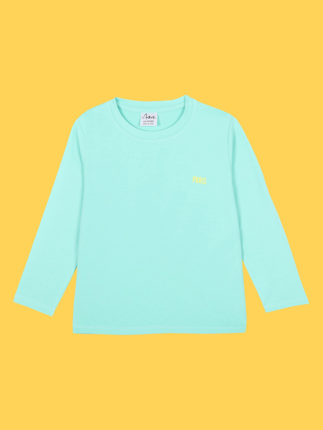 

Anthrilo Girls Long Sleeves Comfort Fit Cotton T-shirt, Sea green