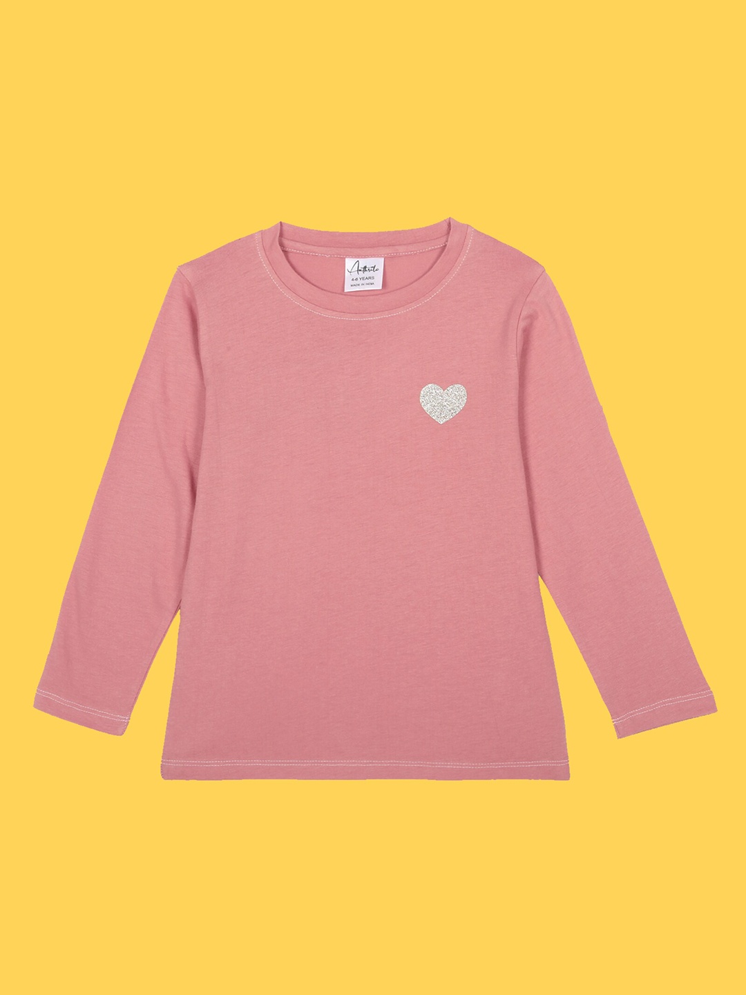 

Anthrilo Girls Round Neck Long Sleeves T-shirt, Peach