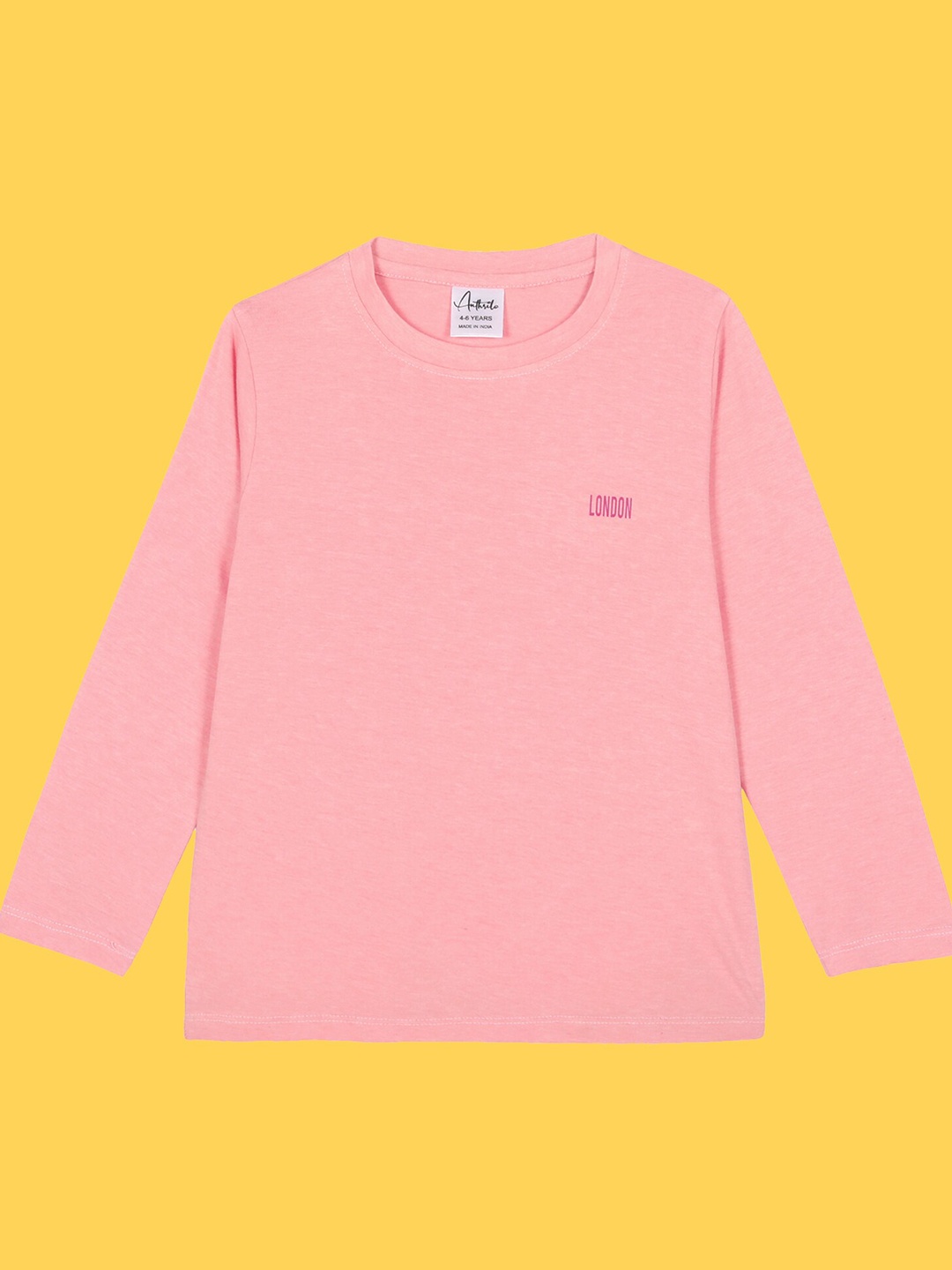 

Anthrilo Girls Round Neck Long Sleeves T-shirt, Peach