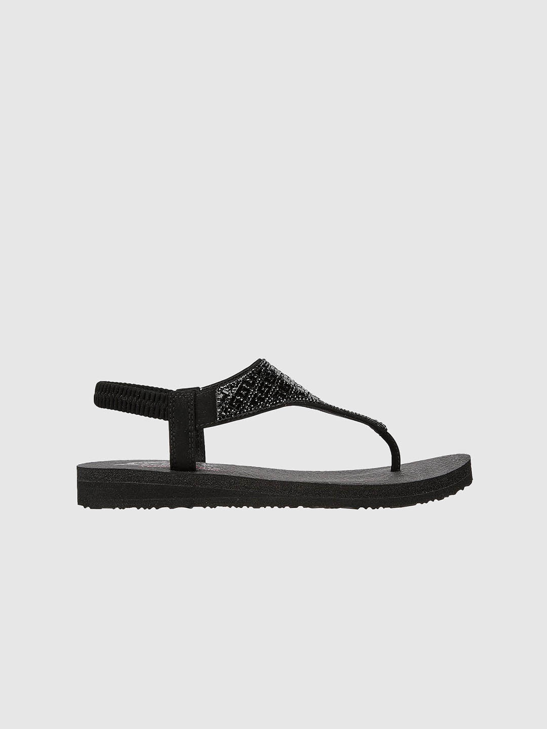 

Skechers Women Embellished T-Strap Flats, Black