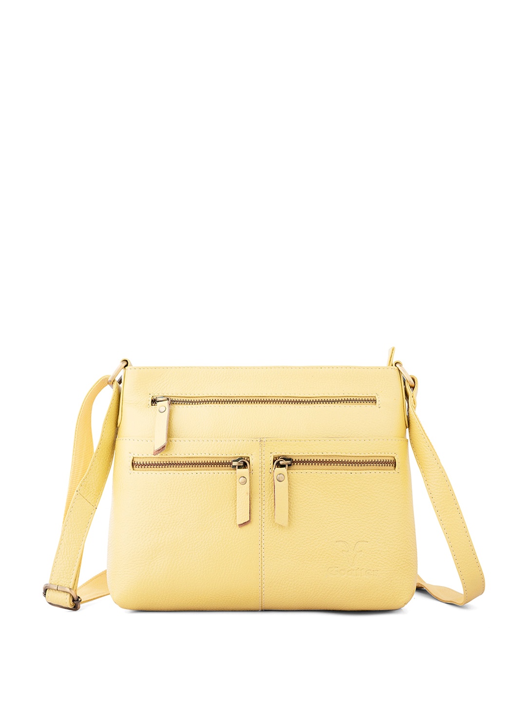 

Goatter Textured Leather Sling Bag, Yellow