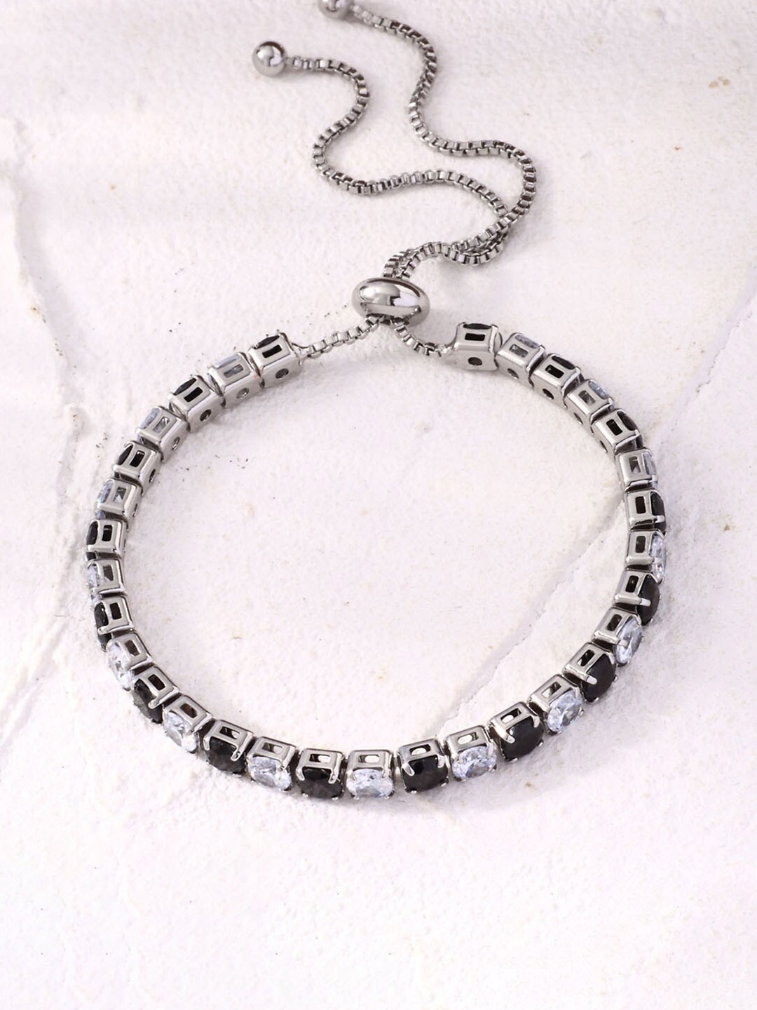 

Designs & You Cubic Zirconia Silver Plated Wraparound Bracelet