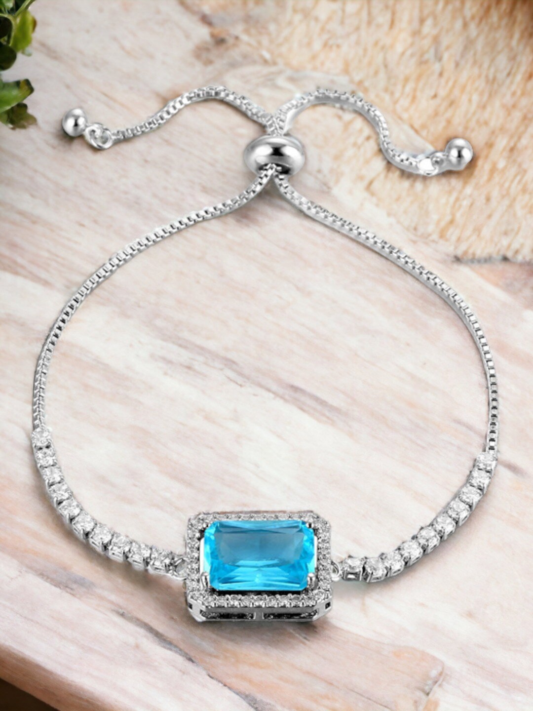 

Designs & You Silver-Plated Cubic Zirconia-Studded Wraparound Bracelet