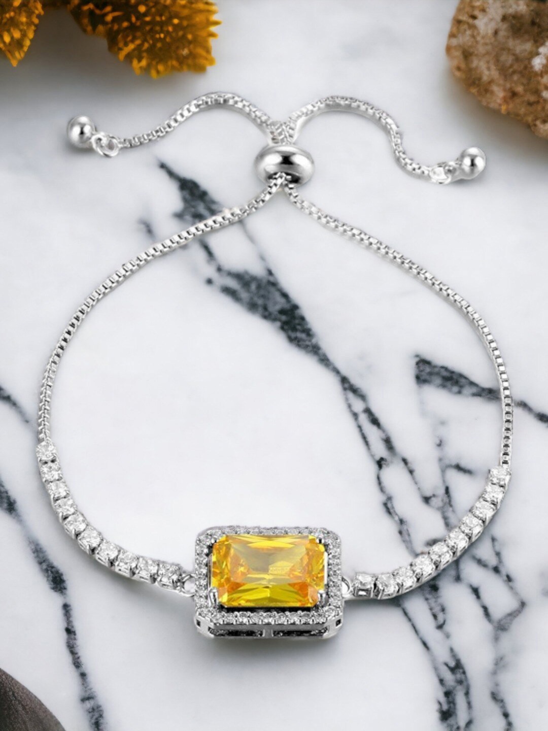 

Designs & You Silver-Plated Brass Cubic Zirconia Wraparound Bracelet