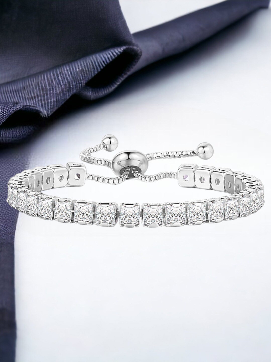 

Designs & You Silver-Plated Brass Cubic Zirconia Wraparound Bracelet