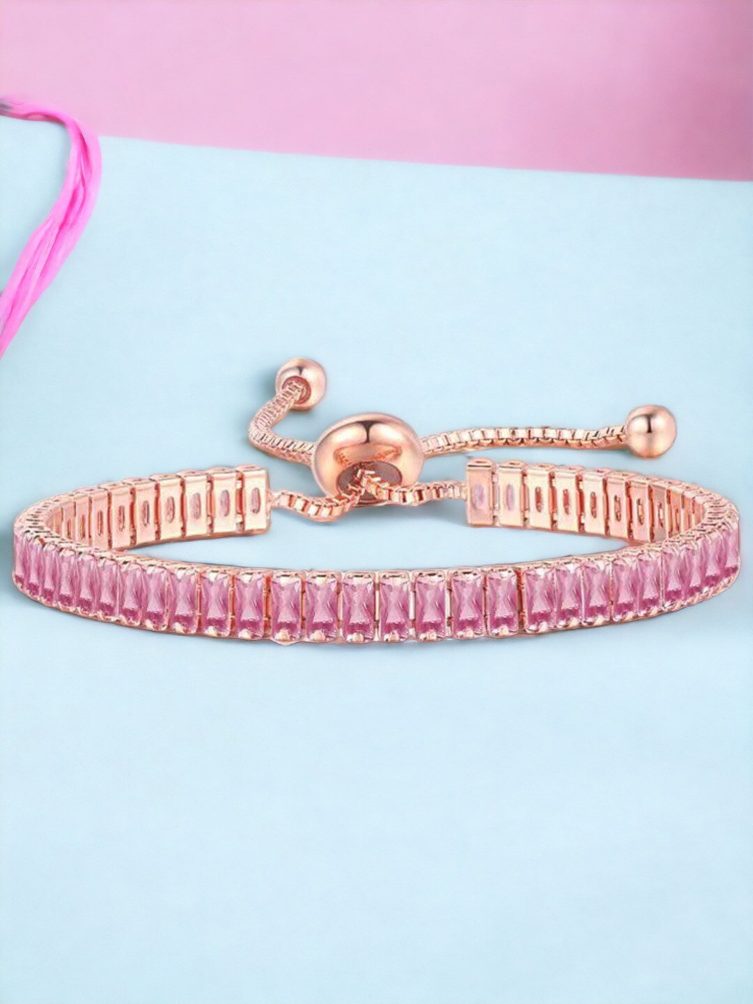 

Designs & You Rose Gold-Plated Cubic Zirconia Wraparound Bracelet