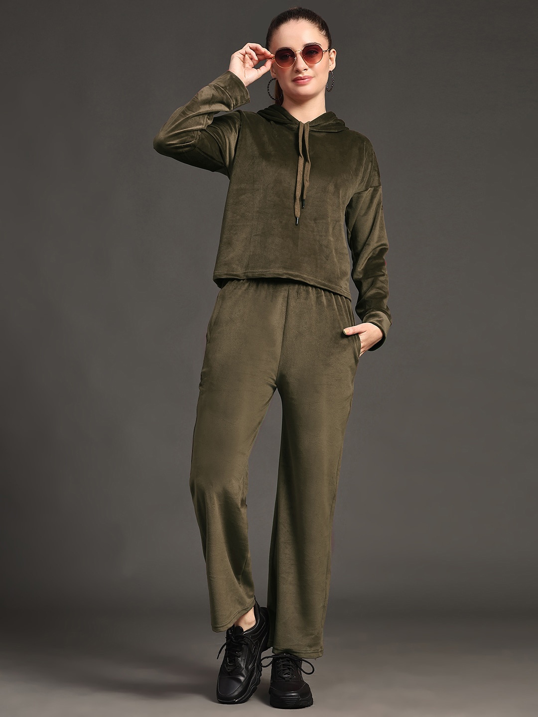 

KALINI Oversized Woollen Tracksuits, Olive