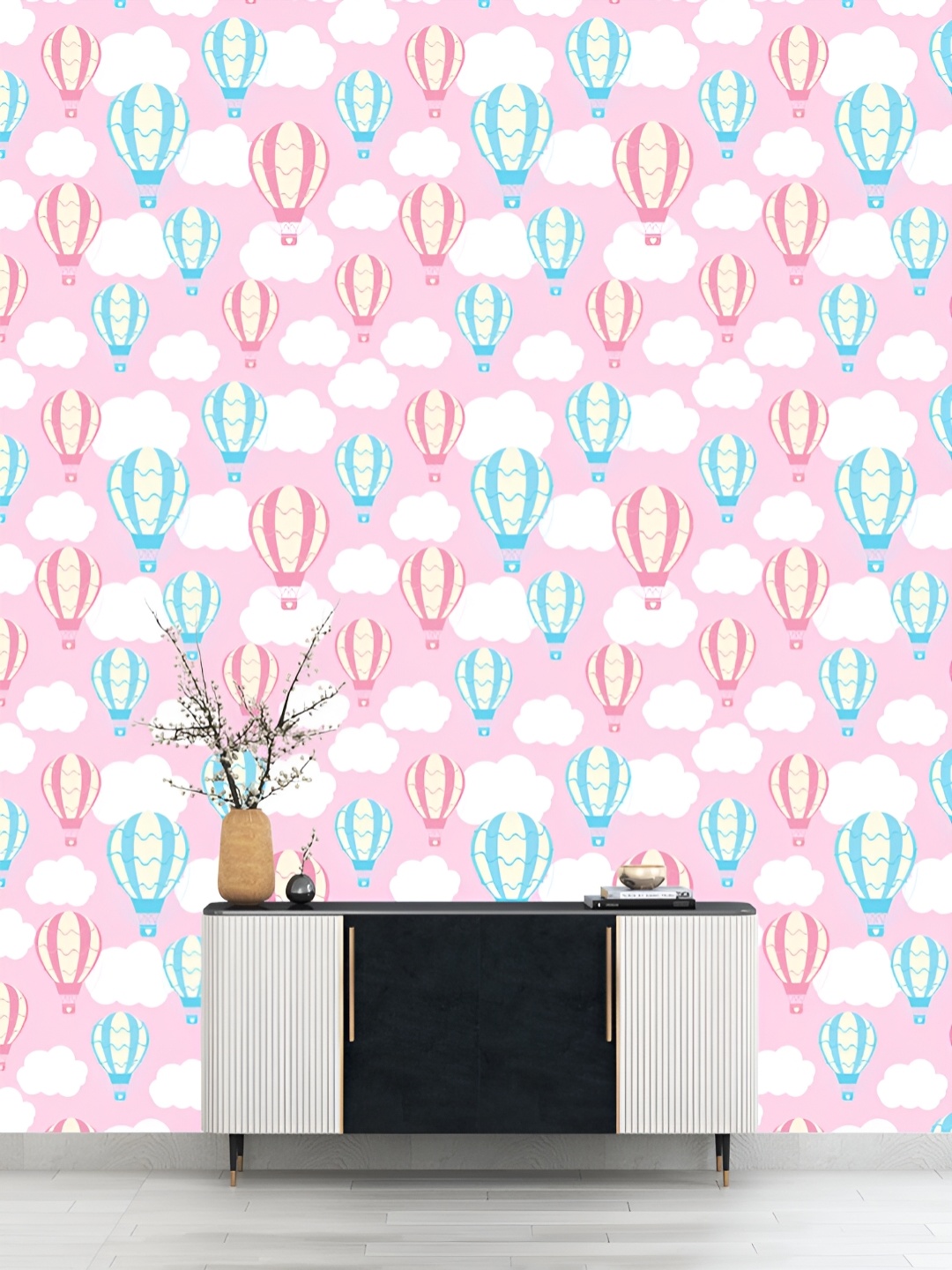 

DWELLSINDIA Pink & White Printed Waterproof Wallpaper