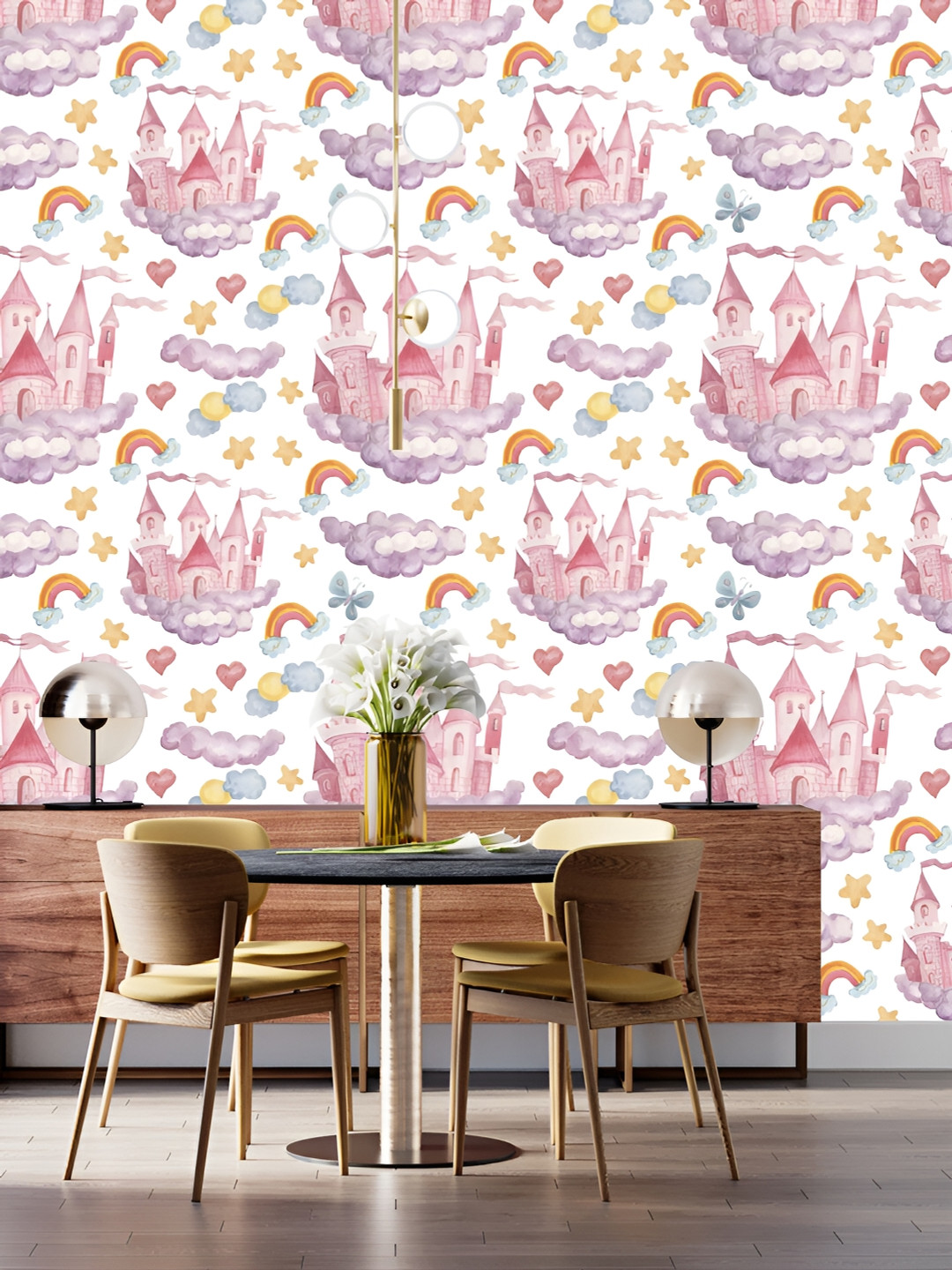 

DWELLSINDIA White & Pink Printed Self Adhesive Waterproof Laminated Wallpaper