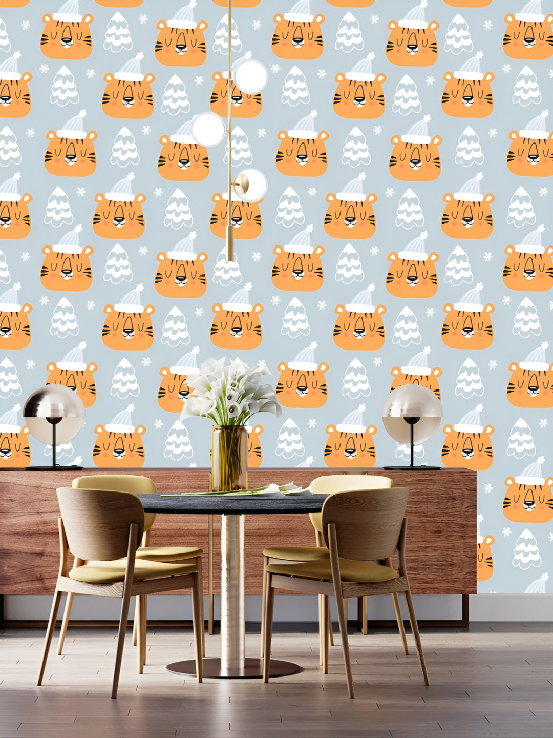 

DWELLSINDIA Blue & Brown Sleeping Lion Printed Self Adhesive Wallpaper