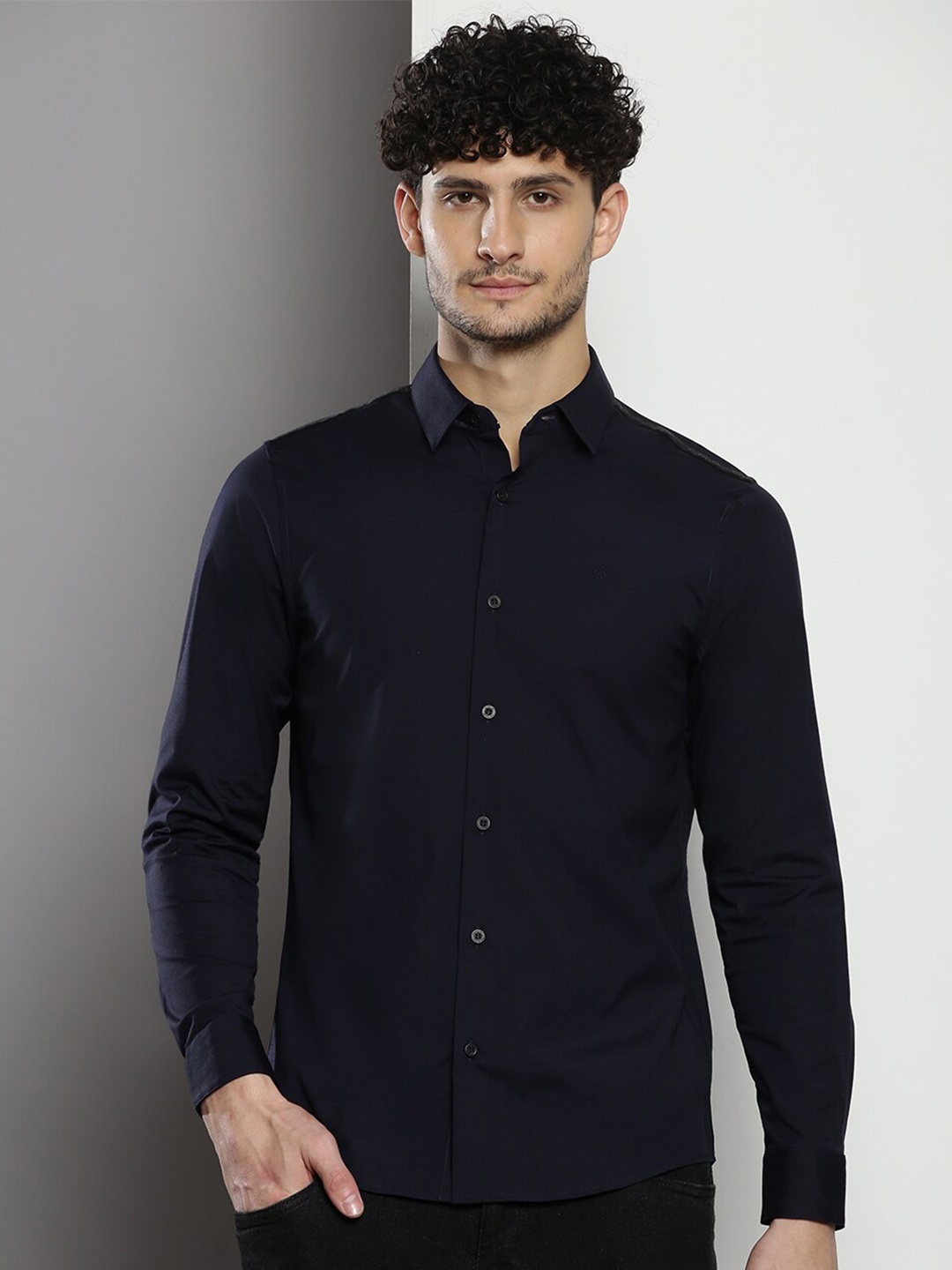 

Calvin Klein Slim Fit Casual Cotton Shirt, Navy blue