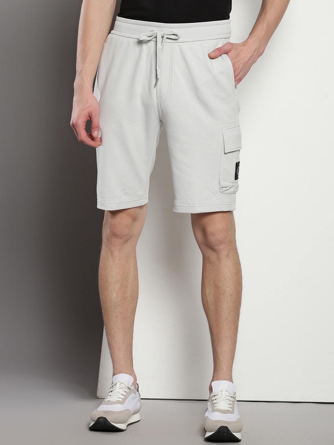 

Calvin Klein Men Mid-Rise Cotton Shorts, Grey