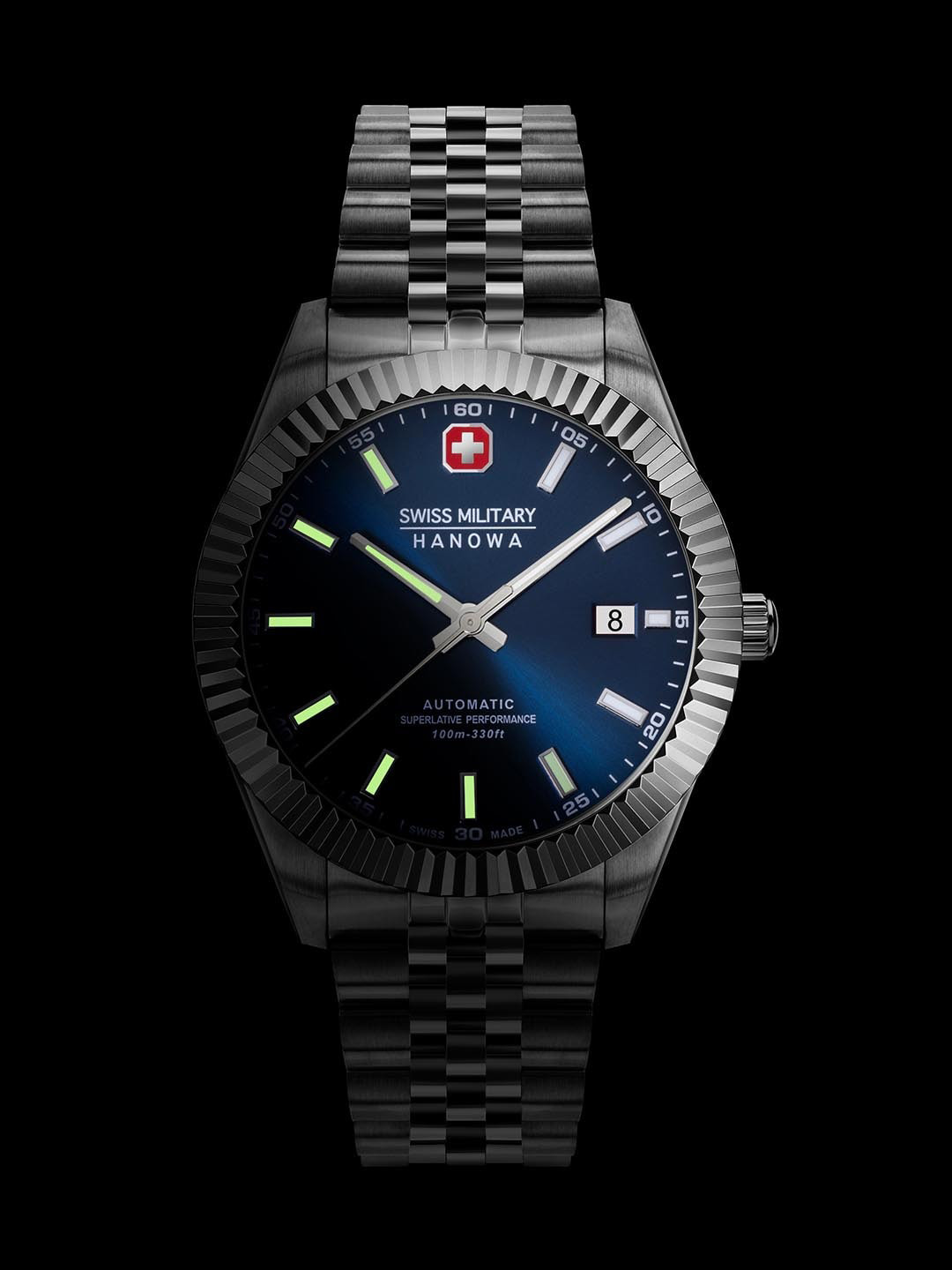 

SWISS MILITARY HANOWA Men Textured Dial & Analogue Automatic Watch SMWGL0002102, Blue