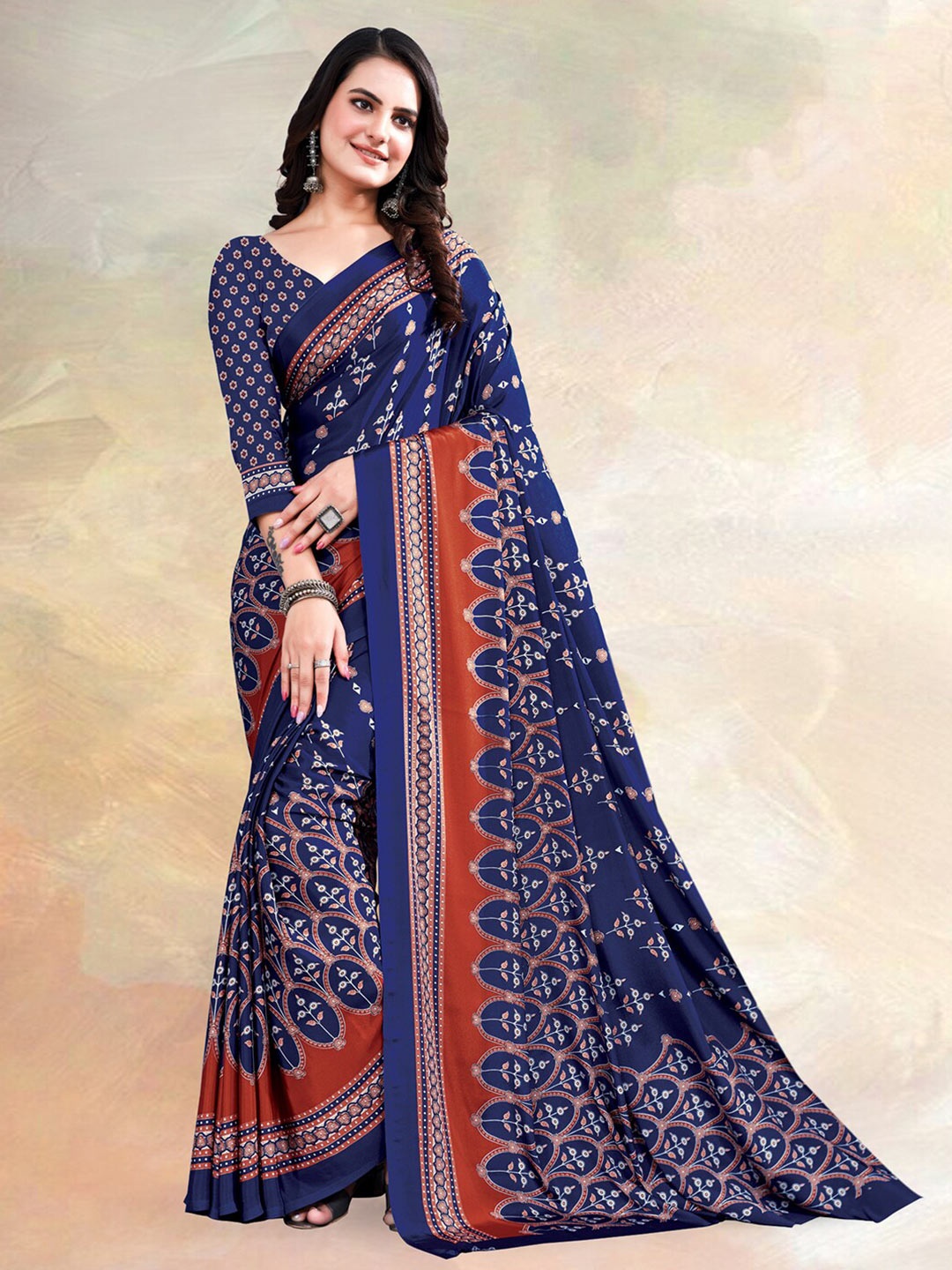 

Kasak Ethnic Motifs Printed Saree, Blue