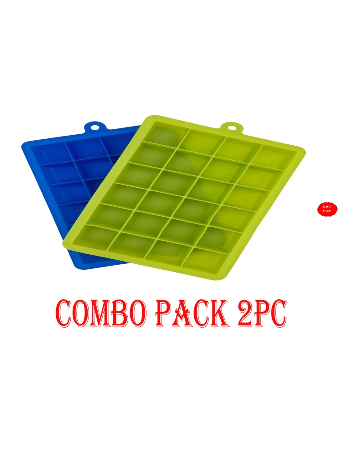 

SATSUN ENTERPRISE Blue & Green 2 Pieces Silicon Ice Cube Trays