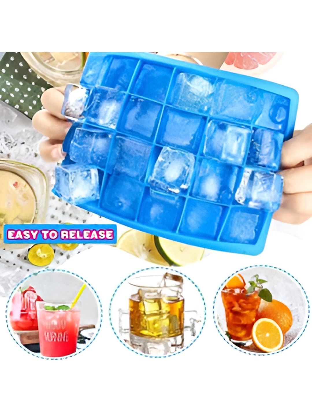 

SATSUN ENTERPRISE Blue 2 Pieces Silicone Ice Cube Trays