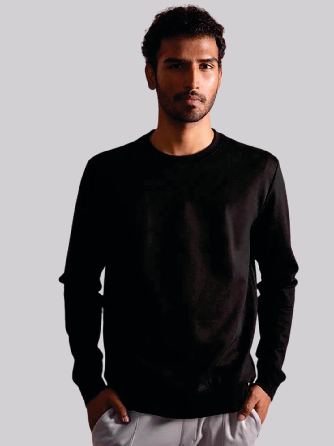 

ecott Men Black Sweatshirt