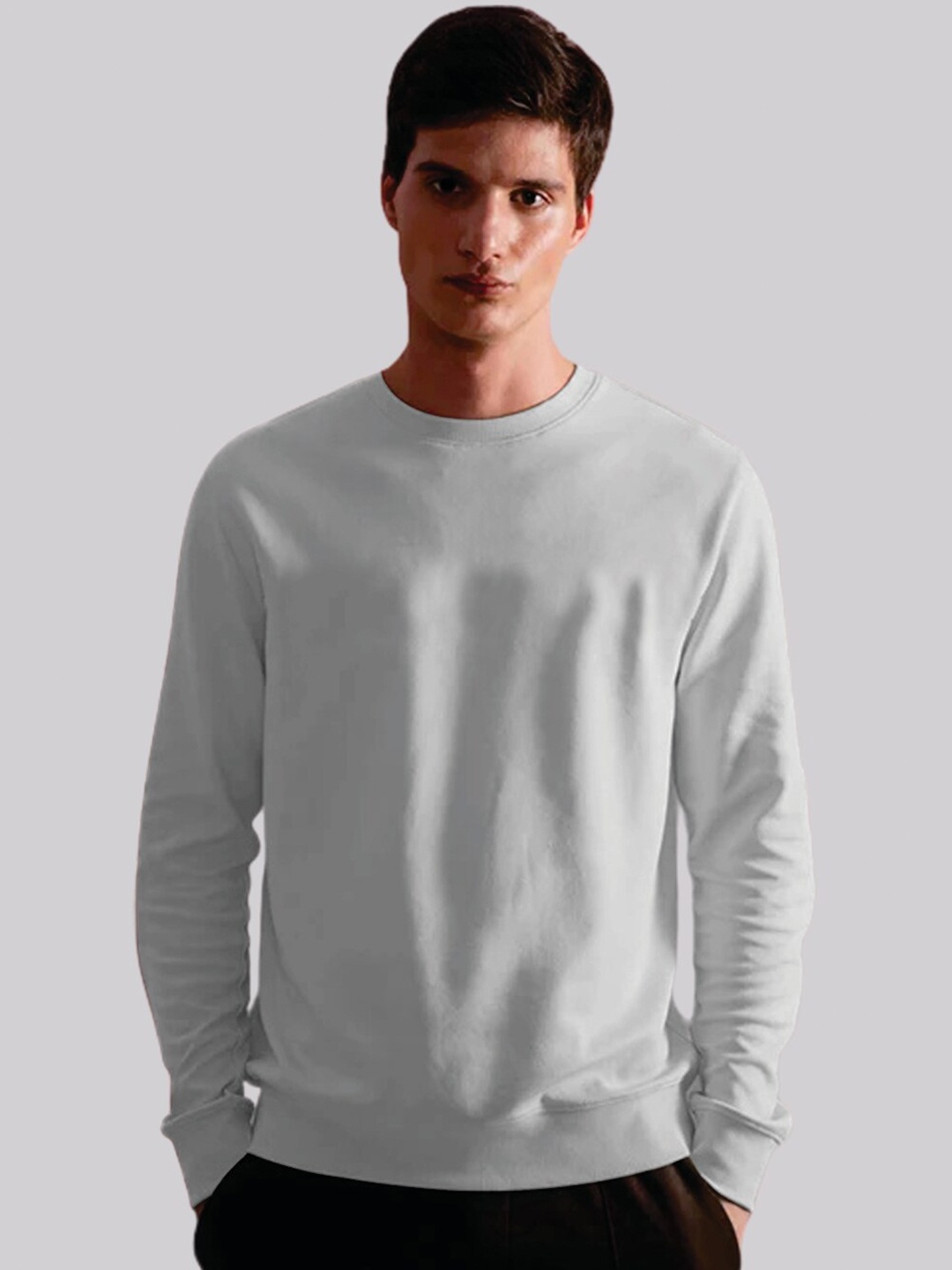 

ecott Men Grey Melange Sweatshirt