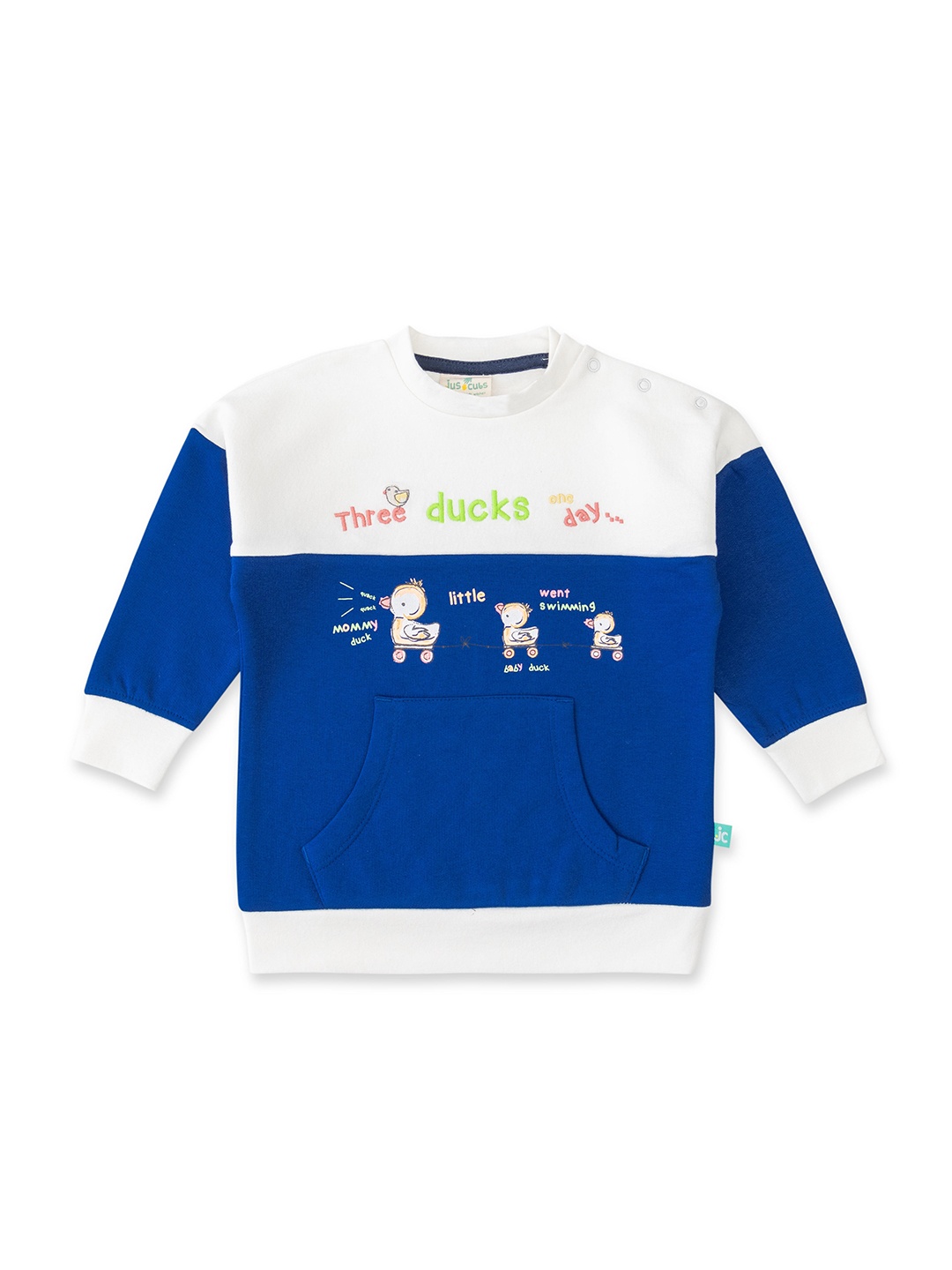 

JusCubs Boys Colourblocked Cotton Pullover Sweatshirt, Blue