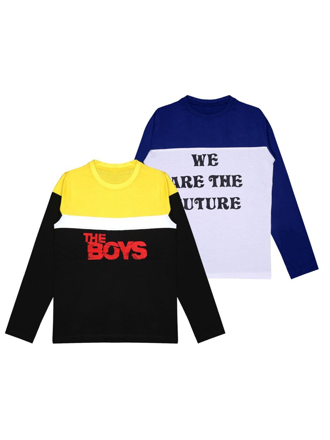 

CoolTees4U Boys Pack Of 2 Typography Printed T-Shirt, Black