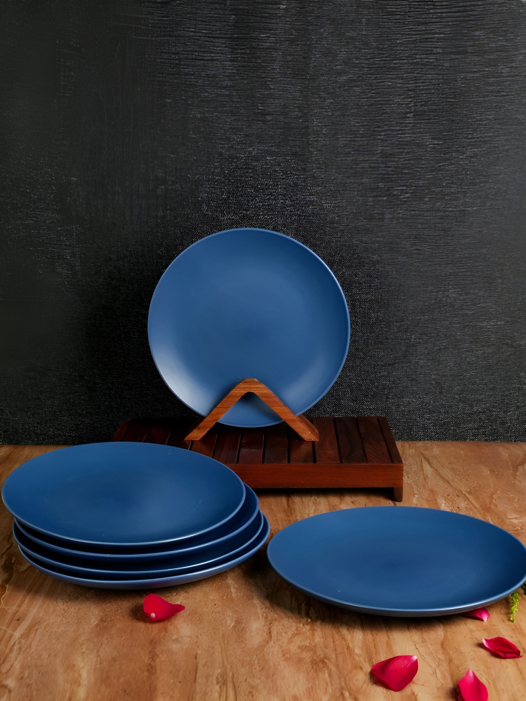 

ARTYSTA BEAUTIFYING LIVES Blue & 6 Pieces Printed Ceramic Matte Dinner Plates