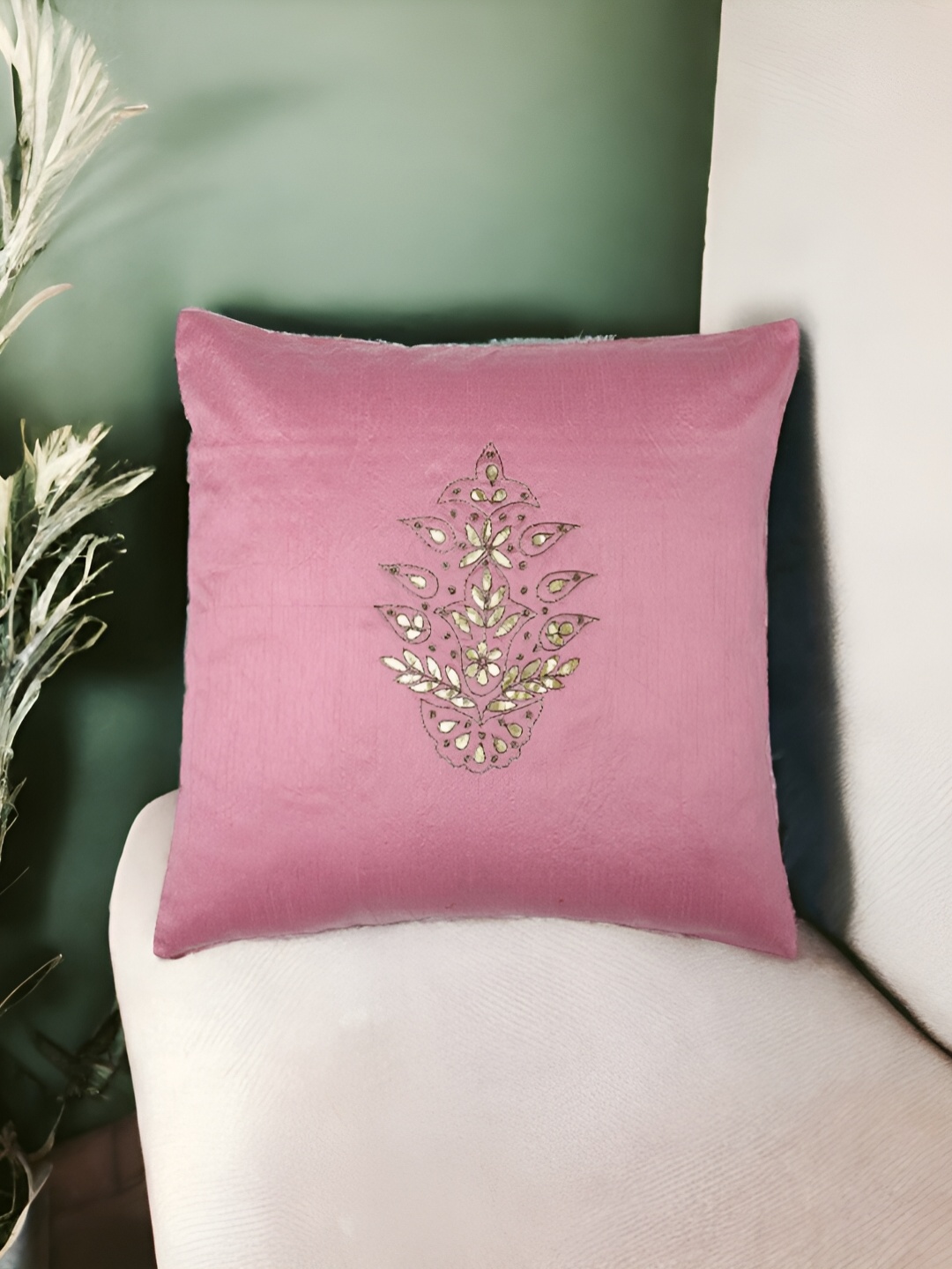 

THE COCOTIER Pink Abstract Square Shaped Cushion Cover
