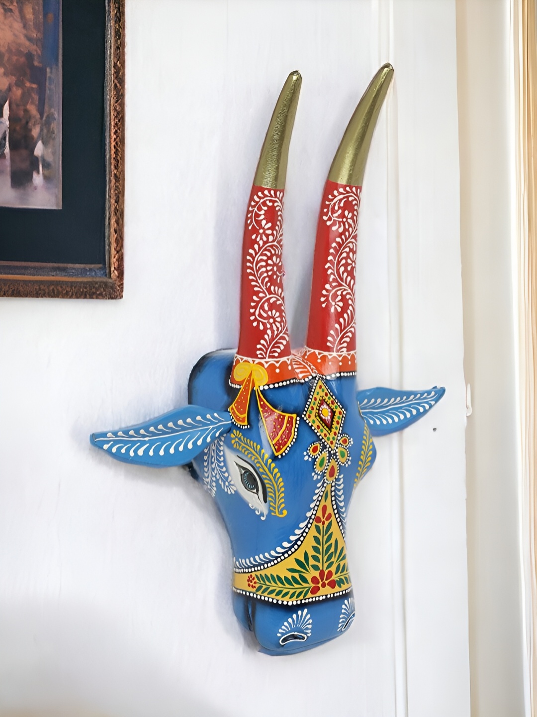 

THE COCOTIER Blue & Red Cow Head Wall Hangings