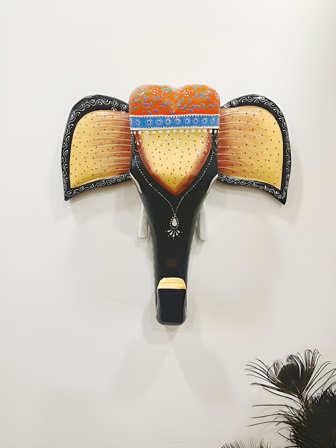 

THE COCOTIER Black & Blue Animal Head Wooden Wall Hanging