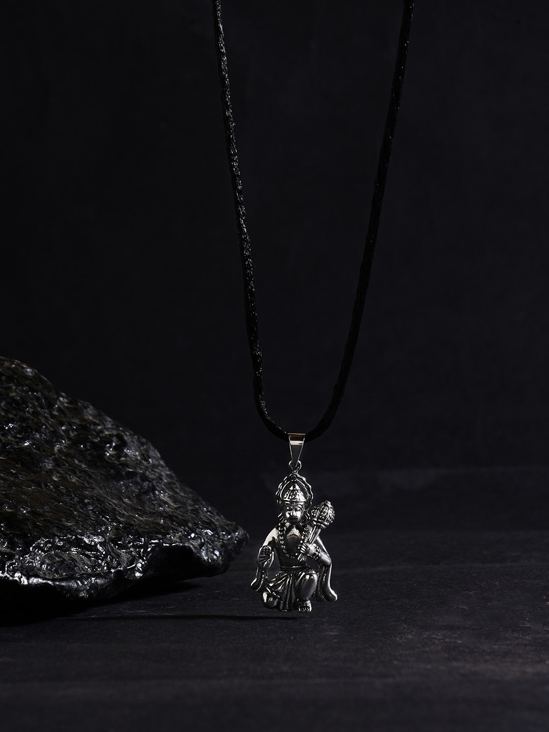 

ZORD Men 925 Sterling Silver Silver-Plated Hanuman Ji Pendant