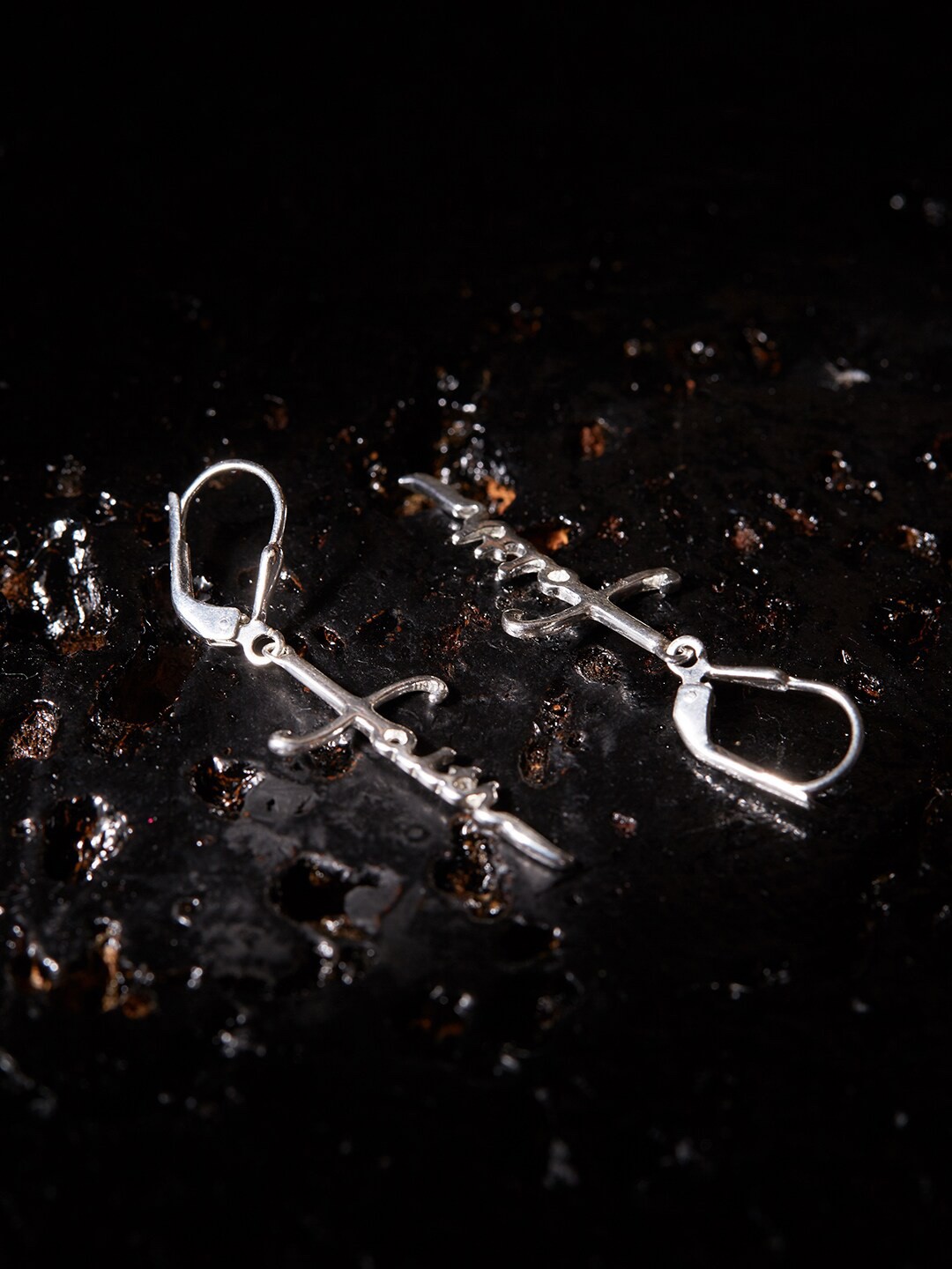 

ZORD Men Silver Plated Faith Hoop Earrings