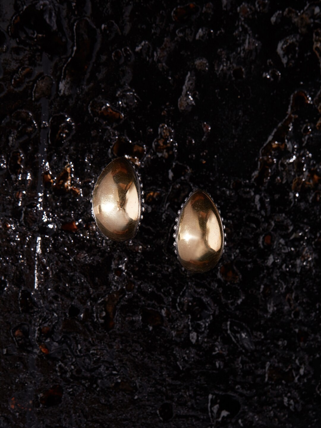 

ZORD Men Silver Plated 925 Sterling Silver Teardrop Shaped Hoop Earrings, Gold
