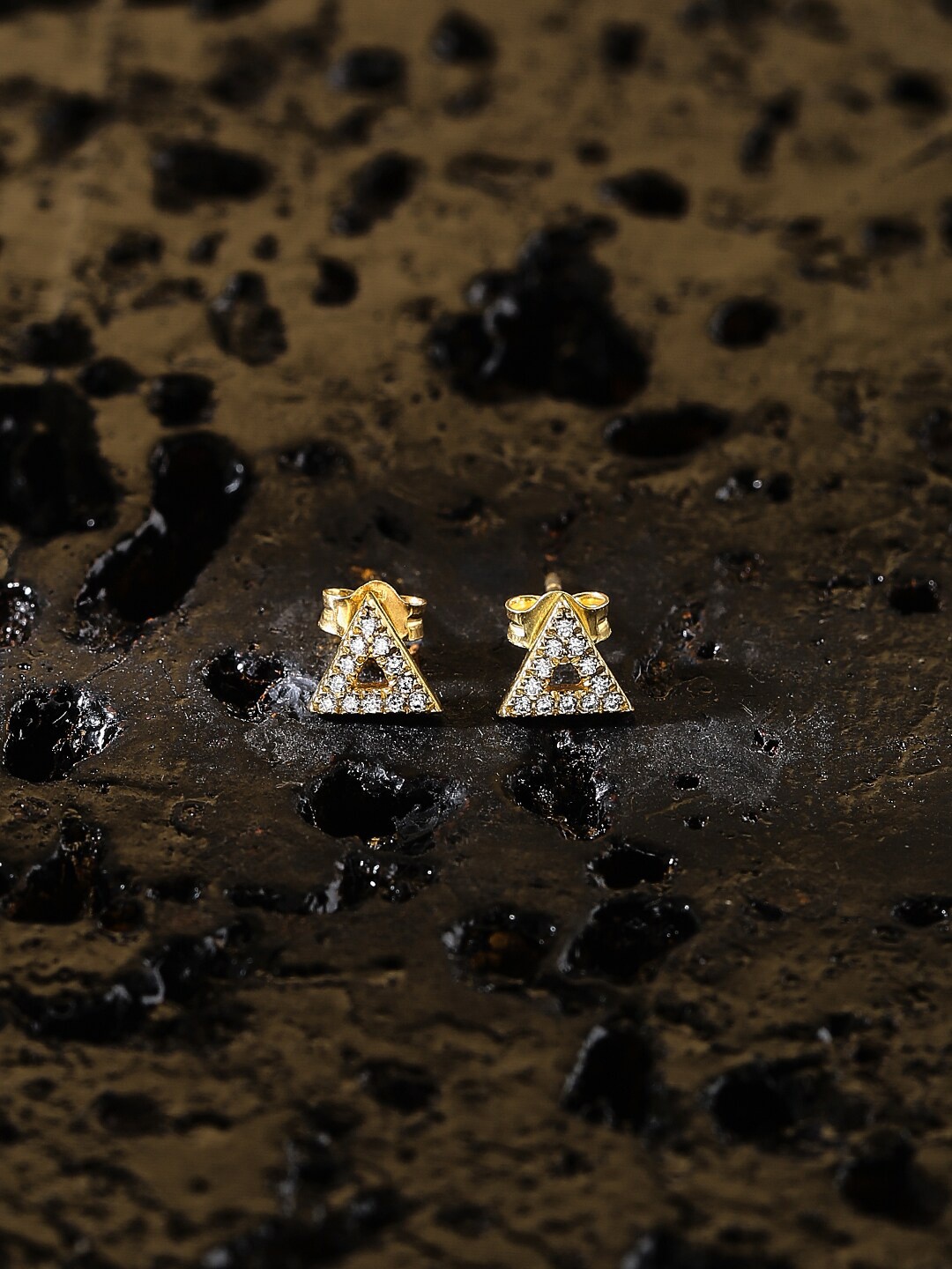 

ZORD Men 925 Sterling Silver Studded Classic Studs Earrings, Gold