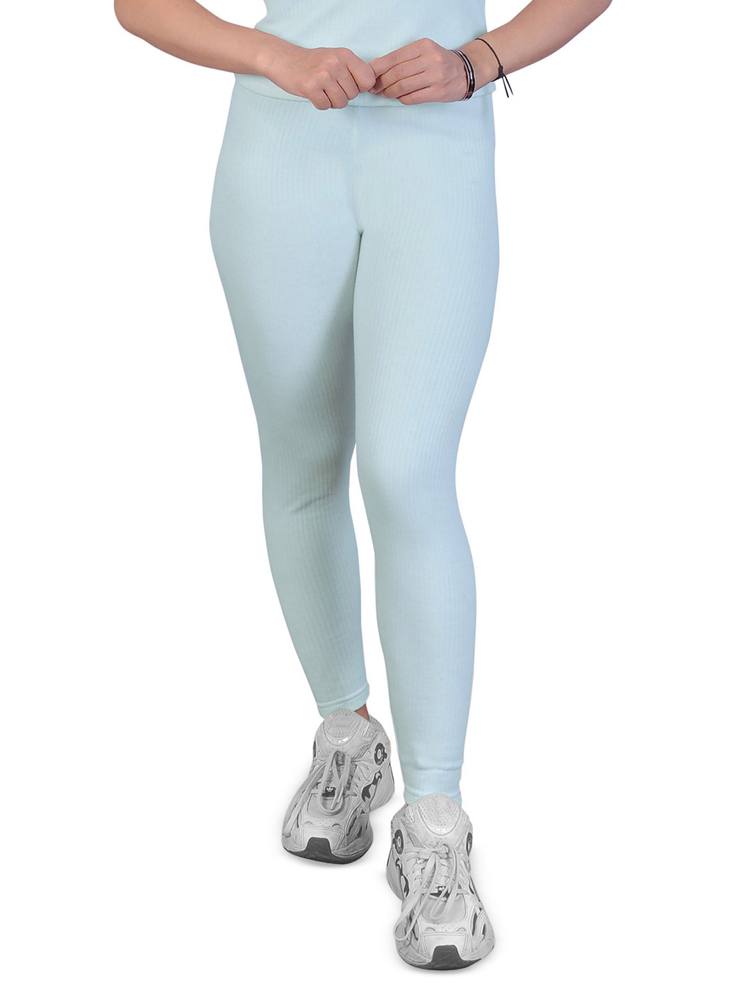 

DChica Women Mid-Rise Cotton Thermal Leggings, Blue