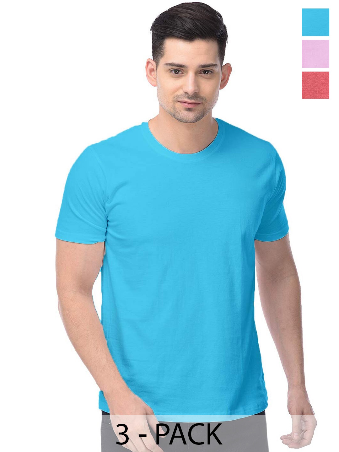 

COLOR CAPITAL Pack Of 3 Cotton T-shirt, Red